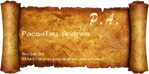 Pacsolay Andrea névjegykártya